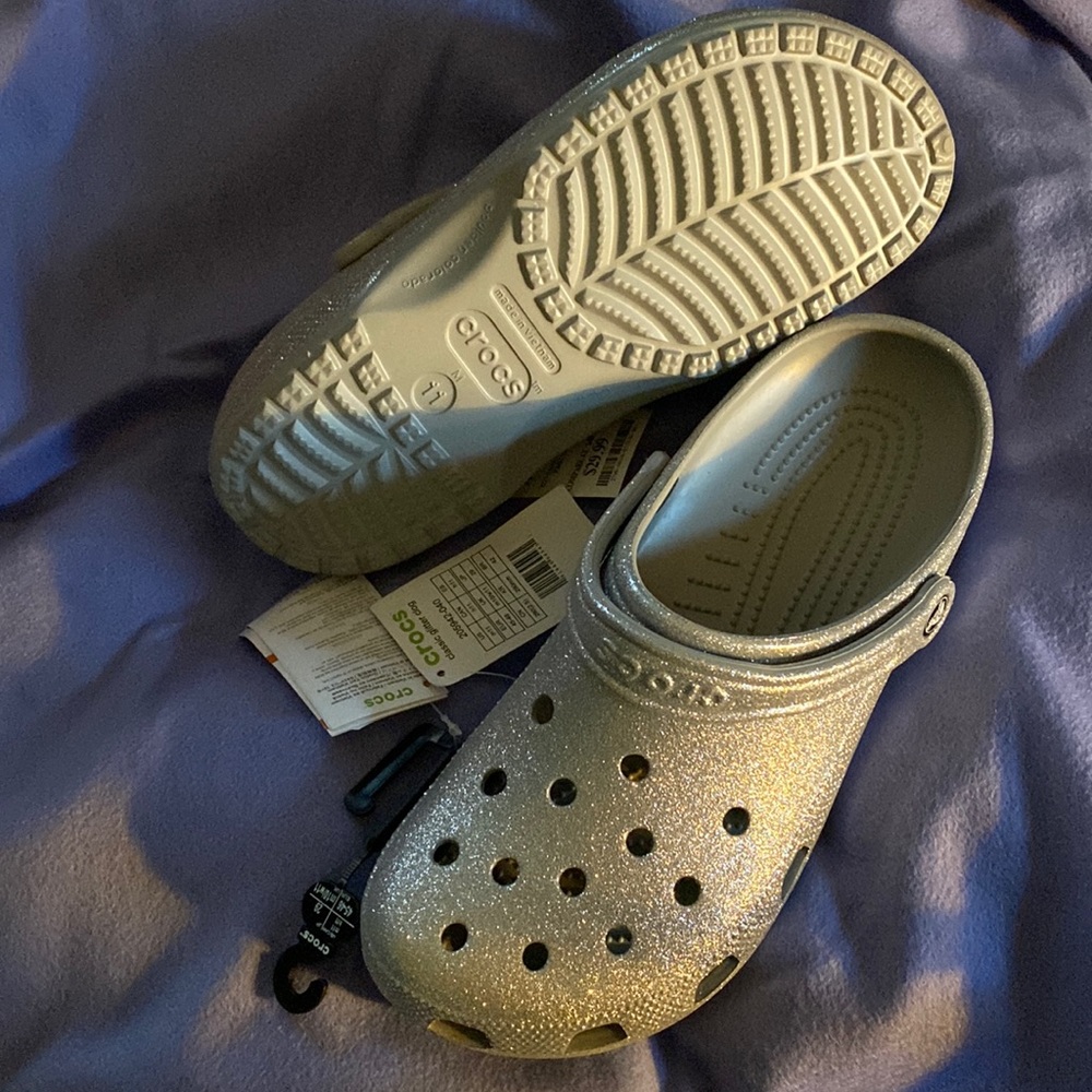 Rare Sliver sparkled crocs. Absolute show stopper.